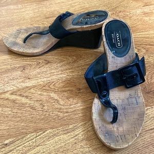 Coach Wedges Black/Cork- 2.5in